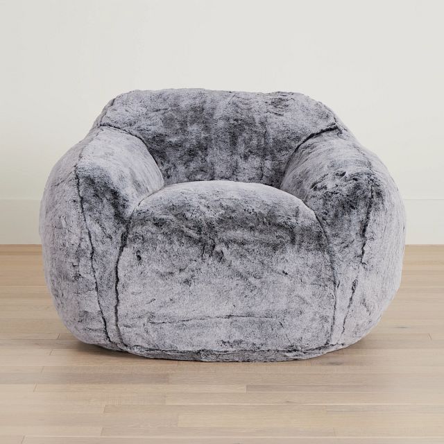 Cozy Gray Faux Fur Chair