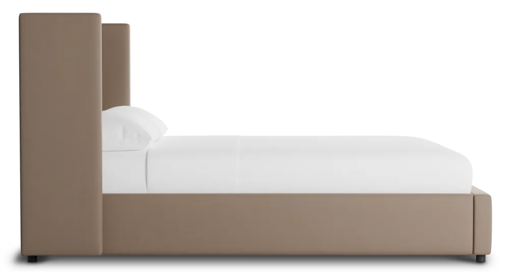 Captiva Joya Beige 48" Upholstered Shelter Bed