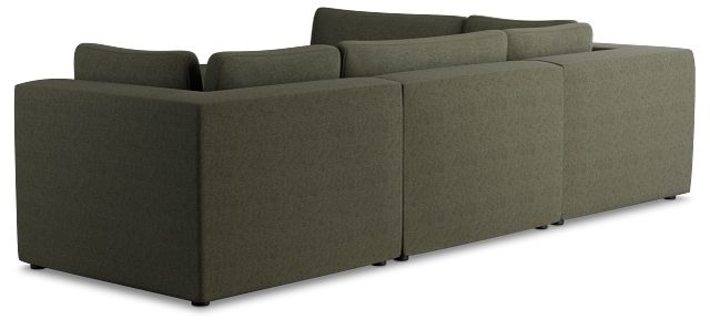 Destin Sutton Green Fabric 5pc Bumper Sectional