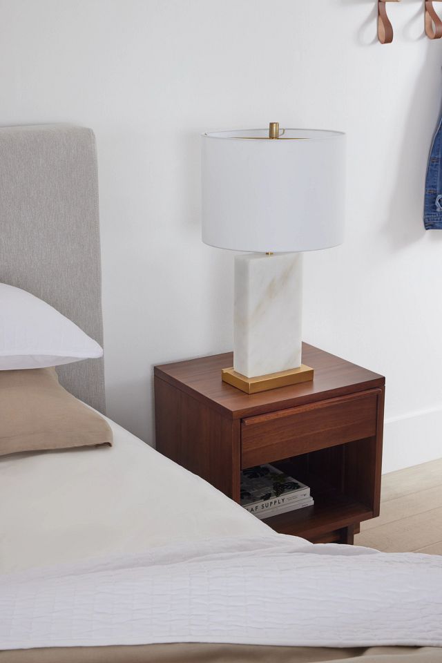 Esme Linen Marble Table Lamp
