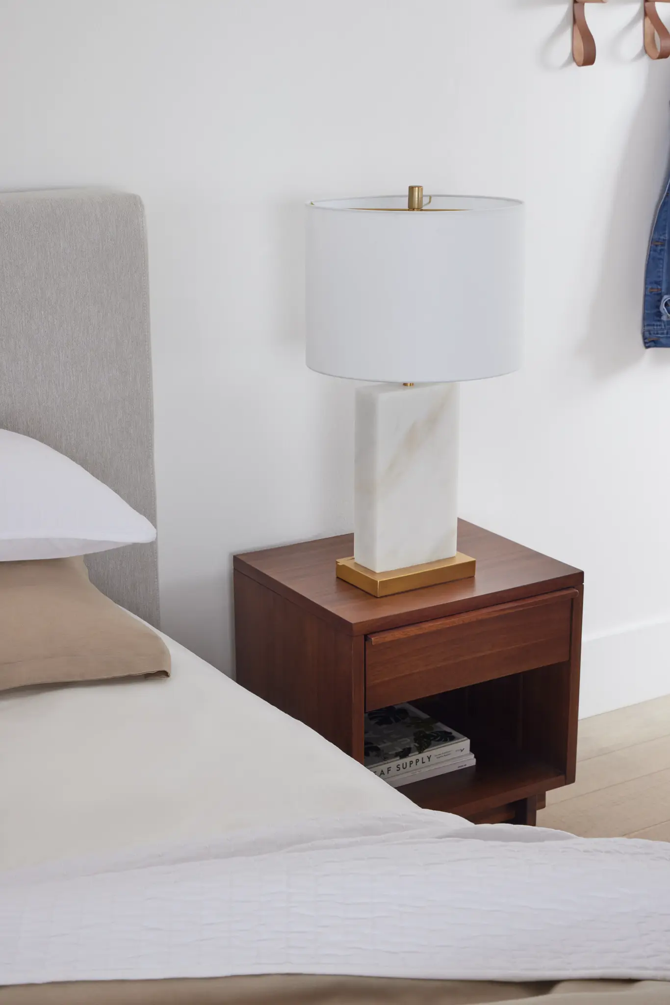Esme Linen Marble Table Lamp Esme Linen Marble Table Lamp