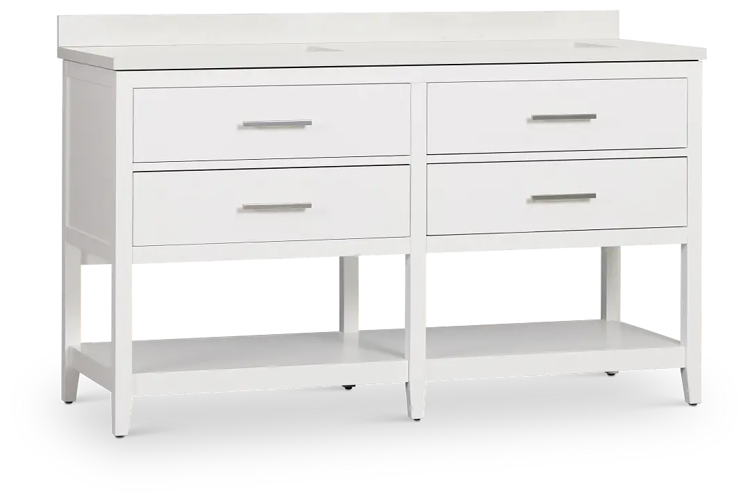 Alden White 60" Double Bathroom Vanity Alden White 60" Double Bathroom Vanity