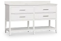 Alden White 60" Double Bathroom Vanity