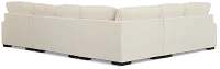 Alpha White Fabric Medium Right Chaise Sectional