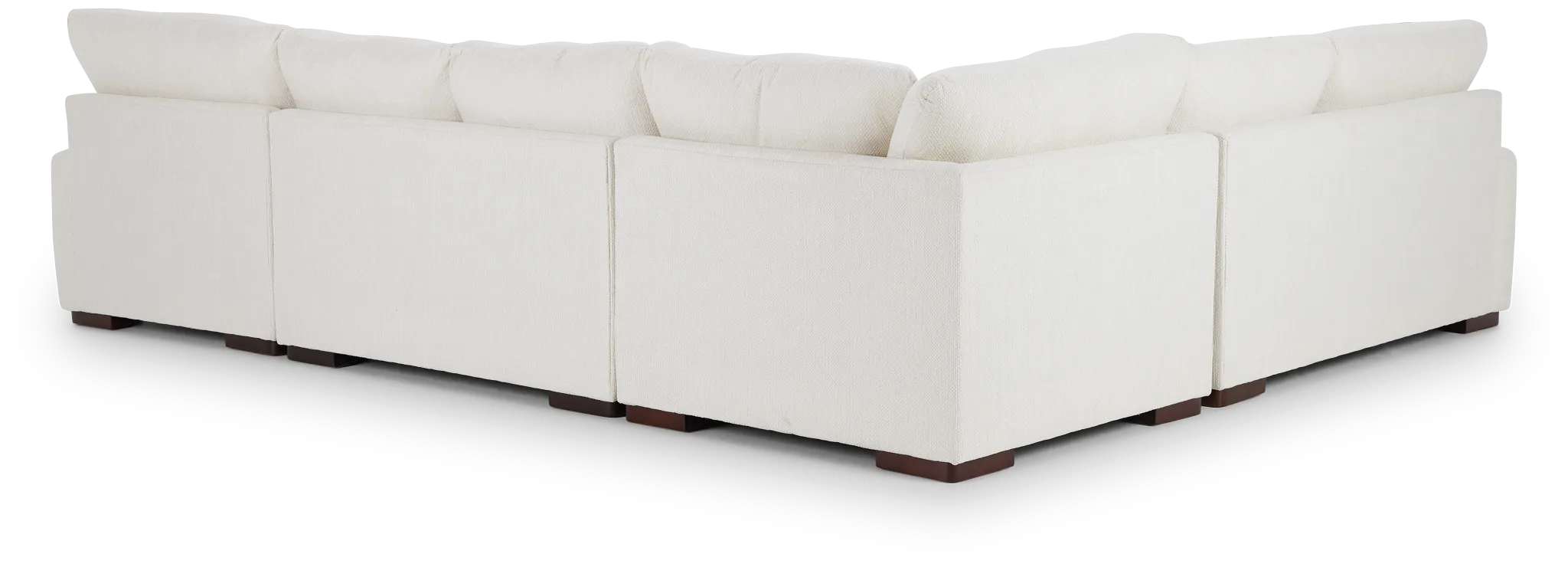 Alpha White Fabric Medium Right Chaise Sectional