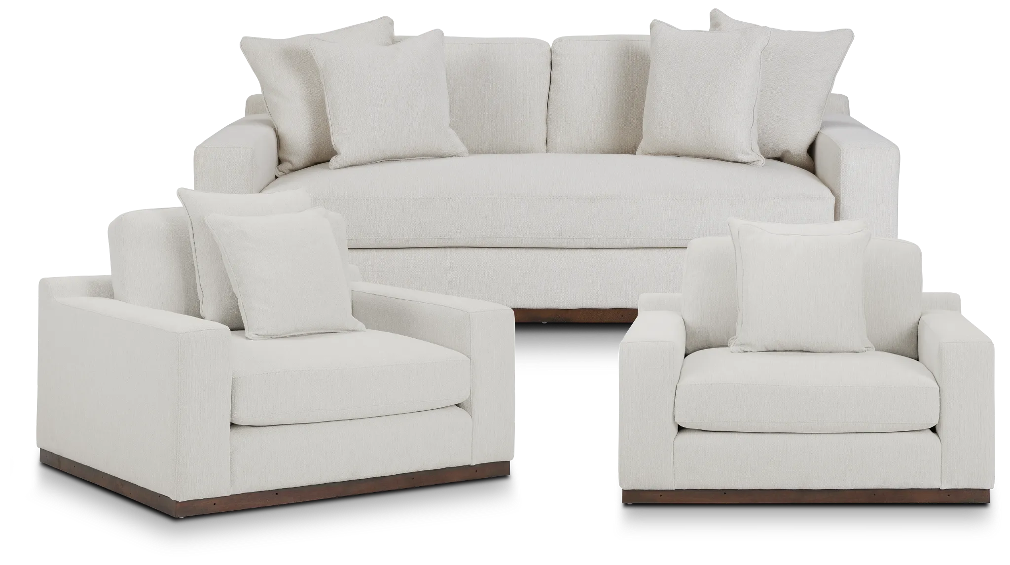 Mckenzie White Fabric Living Room