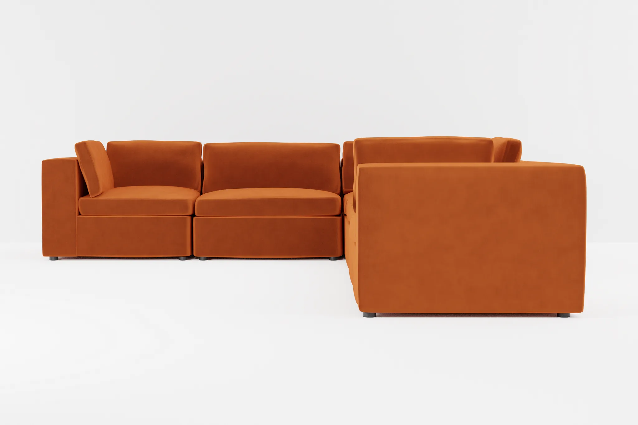 Destin Joya Orange Velvet 6-piece Modular Sectional
