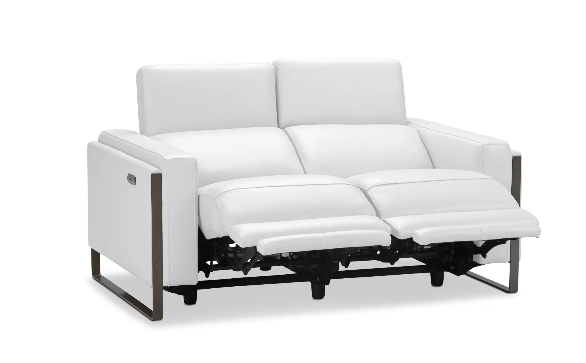 Atlas White Lthr/vinyl Power Reclining Loveseat Atlas White Lthr/vinyl Power Reclining Loveseat