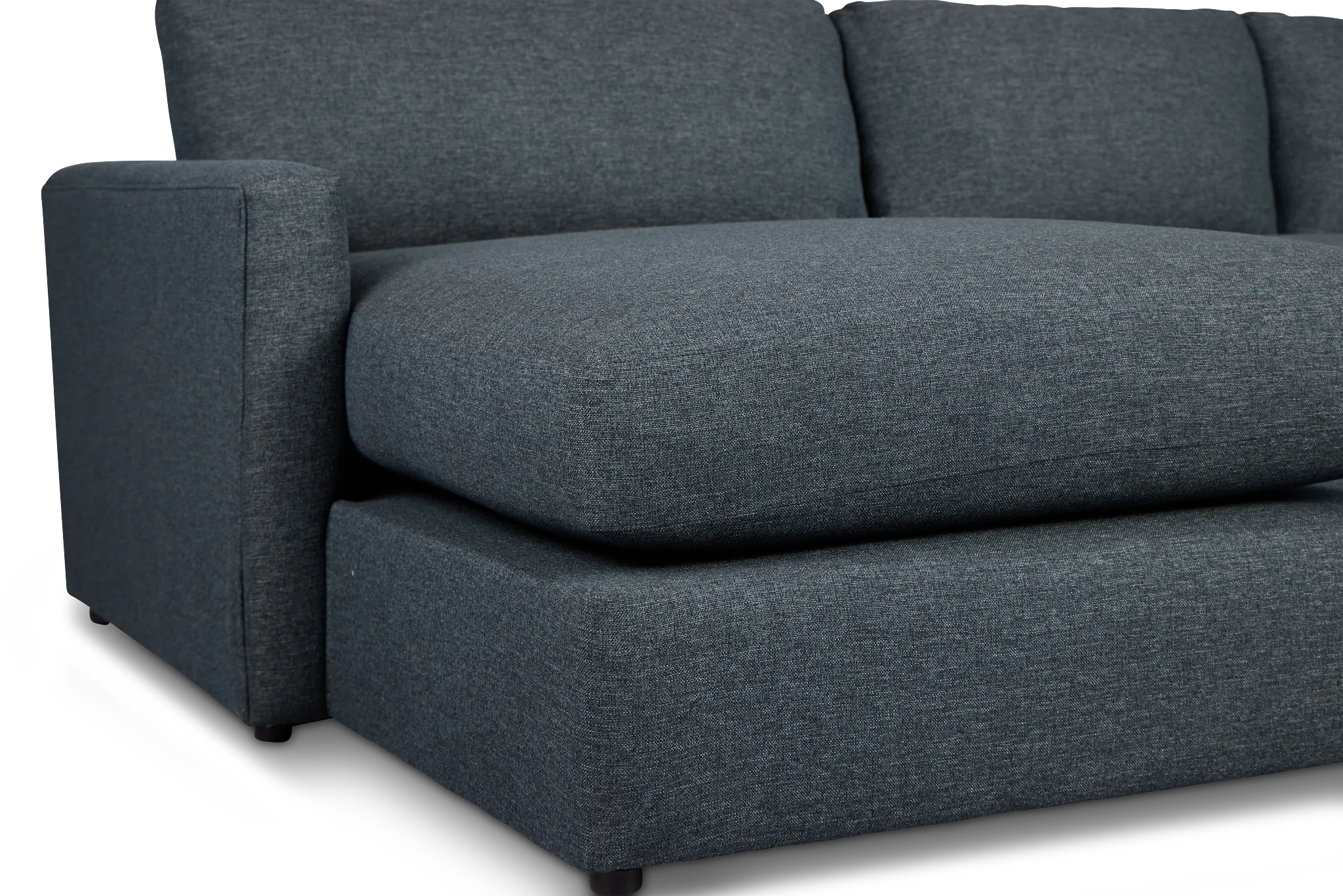 Noah Dark Blue Fabric Small Left Chaise Sectional