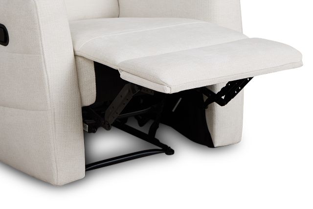 Rae White Fabric Recliner