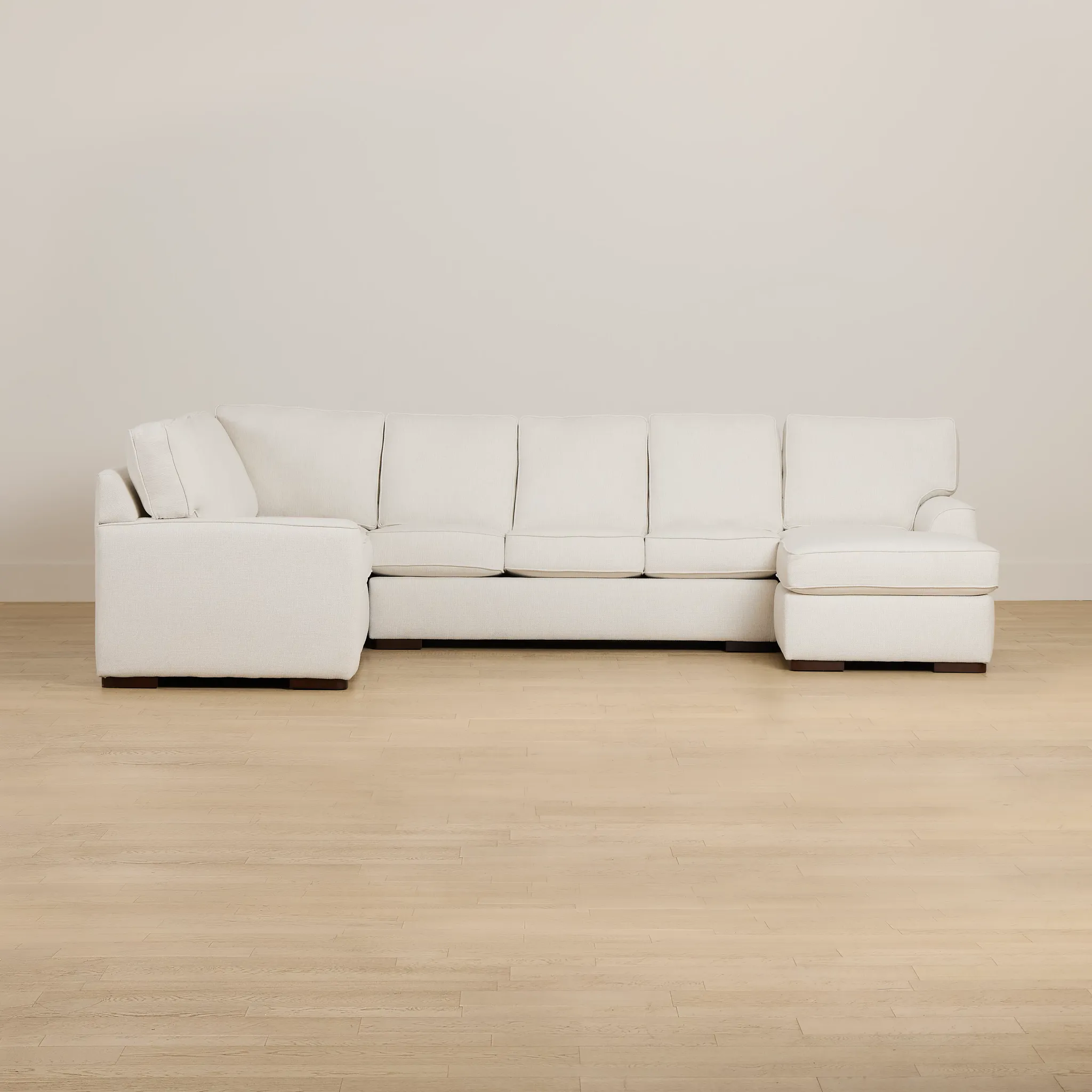 Sinclair Light Beige Fabric Left Chaise Memory Foam Sleeper Sectional