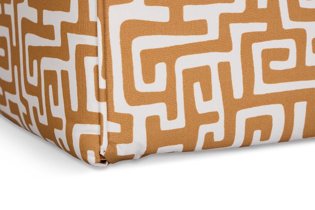Enid Light Brown Fabric Accent Pouf