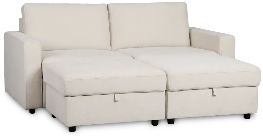 Addie Beige Fabric 4-piece Pit Storage Sectional Addie Beige Fabric 4-piece Pit Storage Sectional