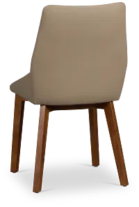 Fresno Taupe Upholstered Side Chair With Mid Tone Legs