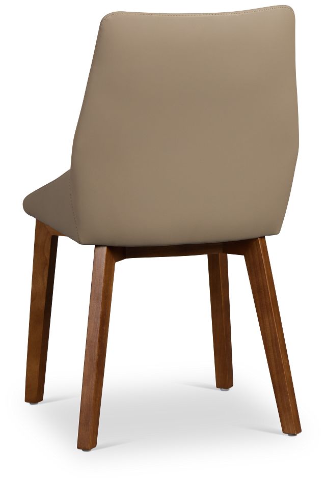 Fresno Taupe Upholstered Side Chair With Mid Tone Legs