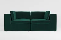 Destin Joya Green Velvet 2-piece Modular Sofa