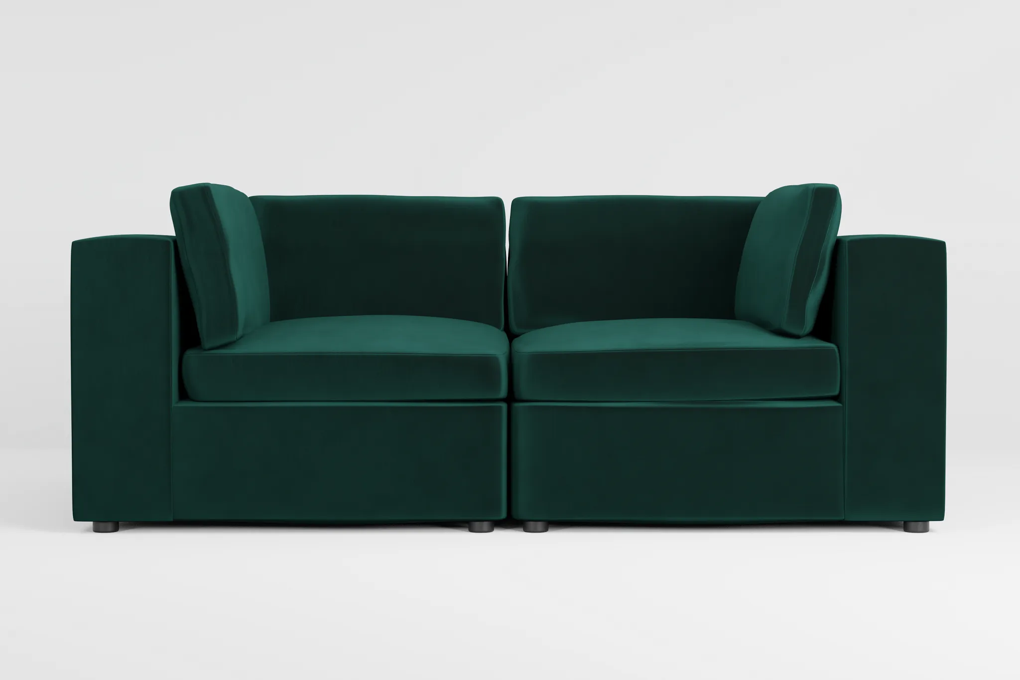Destin Joya Green Velvet 2-piece Modular Sofa