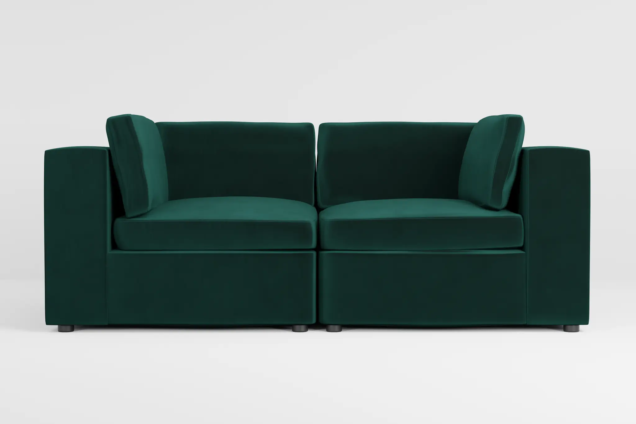 Destin Joya Green Velvet 2-piece Modular Sofa Destin Joya Green Velvet 2-piece Modular Sofa