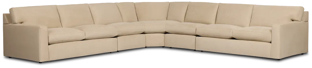 Hudson Beige Fabric Large 2-arm Wedge Sectional