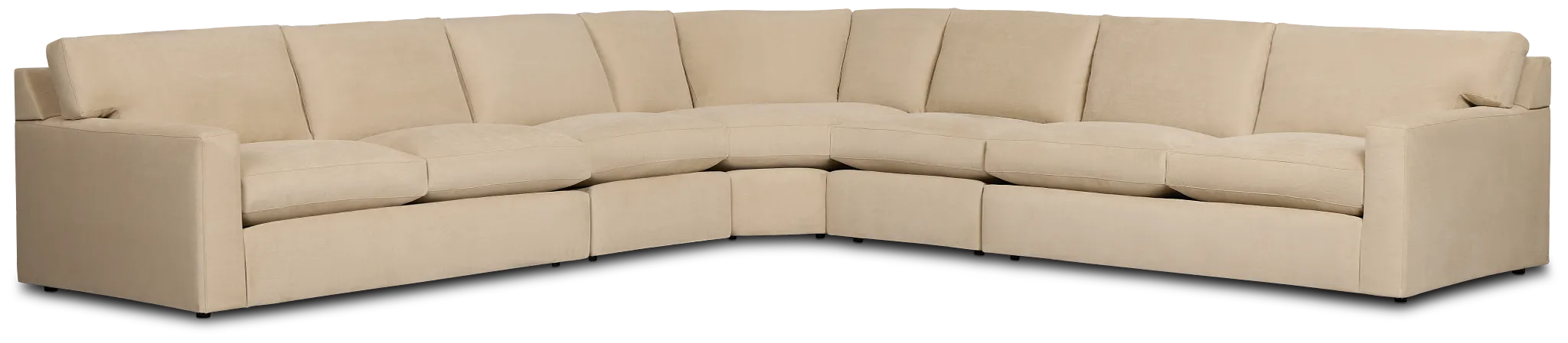 Hudson Beige Fabric Large 2-arm Wedge Sectional