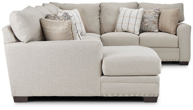 Sadie Light Gray Fabric Large Left Chaise Sectional (2)