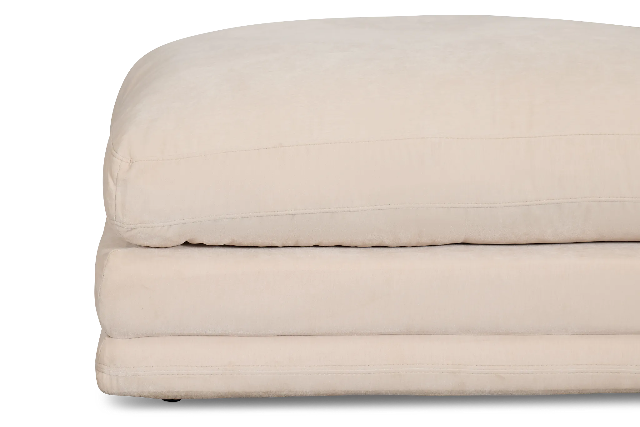 Jules Ivory Velvet Ottoman