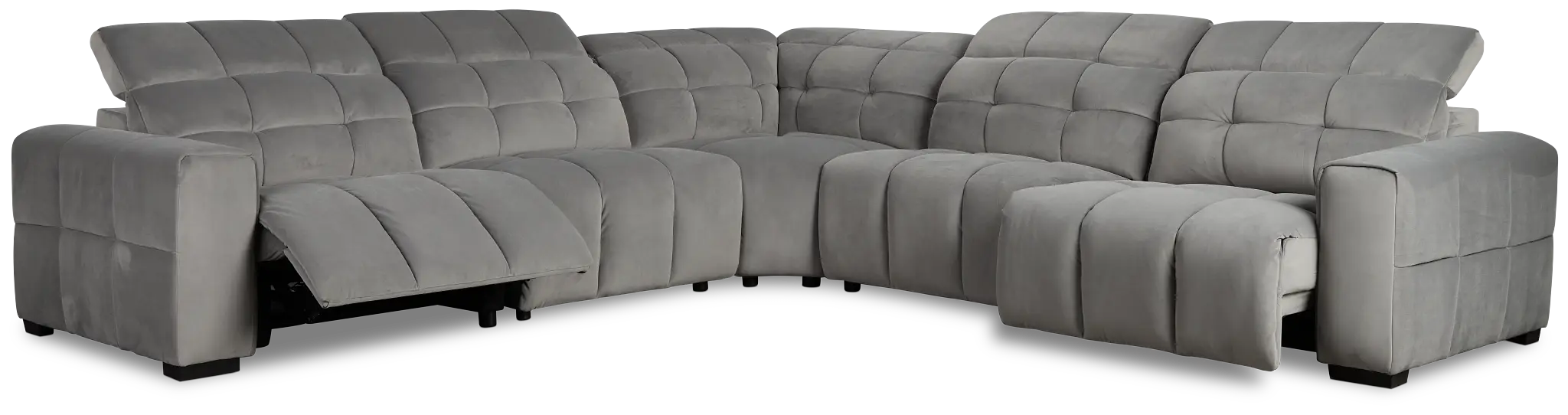 Gemma Light Gray Velvet Small Right Chaise Power Reclining Sectional Gemma Light Gray Velvet Small Right Chaise Power Reclining Sectional