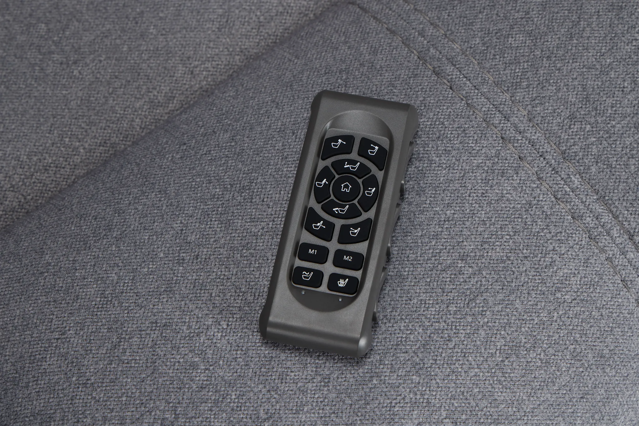 Jonas Gray Fabric Power Recliner With Heat And Massage