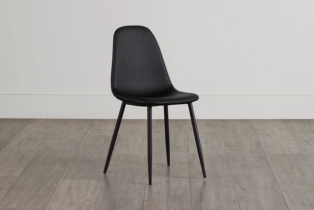 Havana Black Micro Upholstered Side Chair W/ Black Legs