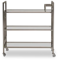 Ezra Silver Chrome Bar Cart