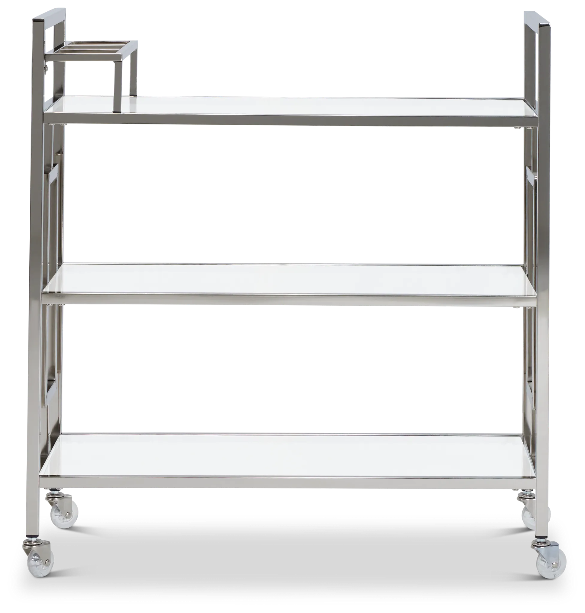 Ezra Silver Chrome Bar Cart