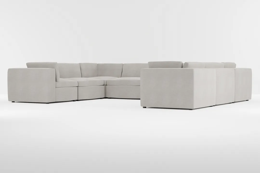 Destin Maguire Pewter Fabric 8-piece Modular Sectional