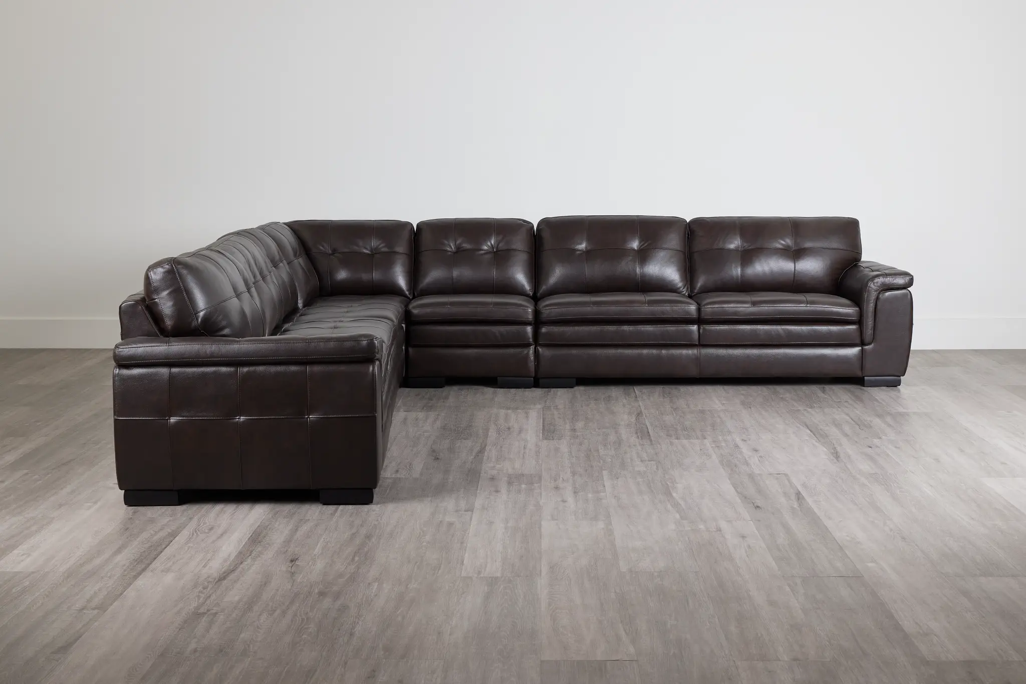 Braden Dark Brown Leather Large Two-arm Sectional Braden Dark Brown Leather Large Two-arm Sectional
