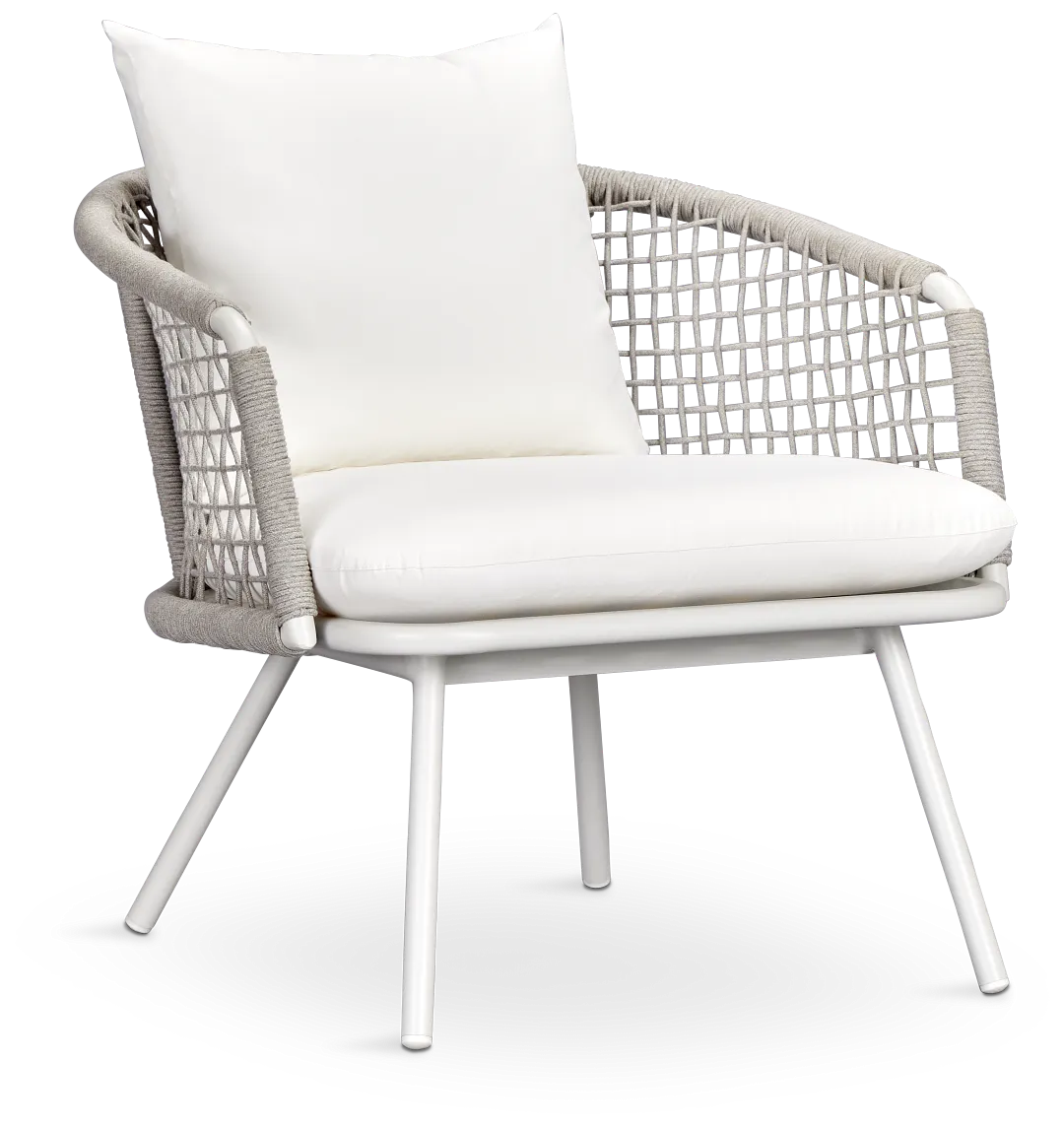 Antigua White Rope Arm Chair