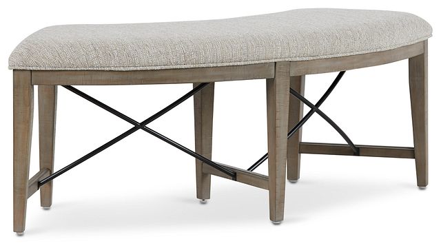 Heron Cove Light Tone Curved Dining Bench