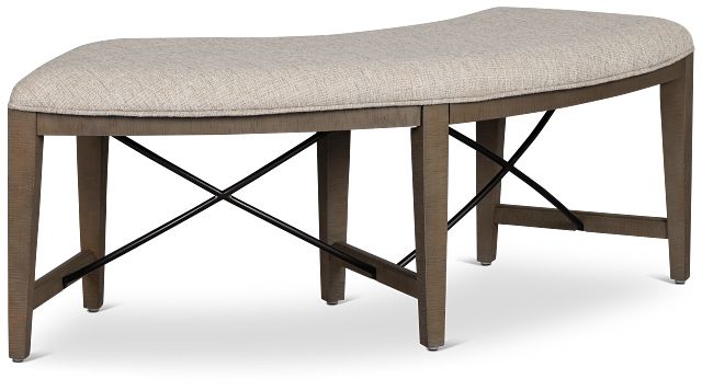 Heron Cove Light Tone Curved Dining Bench