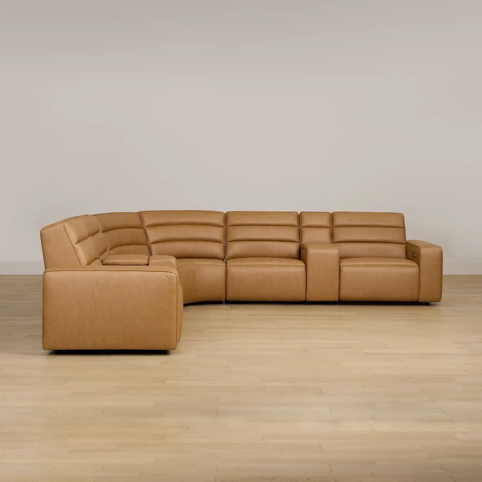 Sawyer Light Brown Micro Large Dual Power Reclining Two-arm Sectional Sawyer Light Brown Micro Large Dual Power Reclining Two-arm Sectional