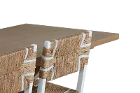 Nantucket Light Tone Trestle Table & 4 Woven Chairs