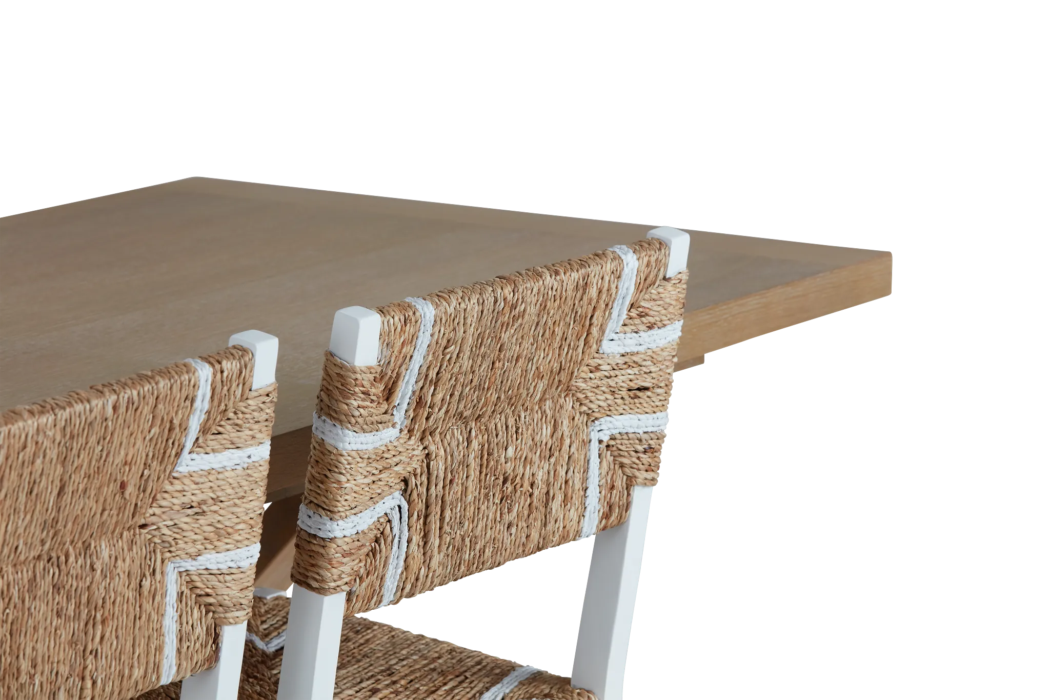 Nantucket Light Tone Trestle Table & 4 Woven Chairs