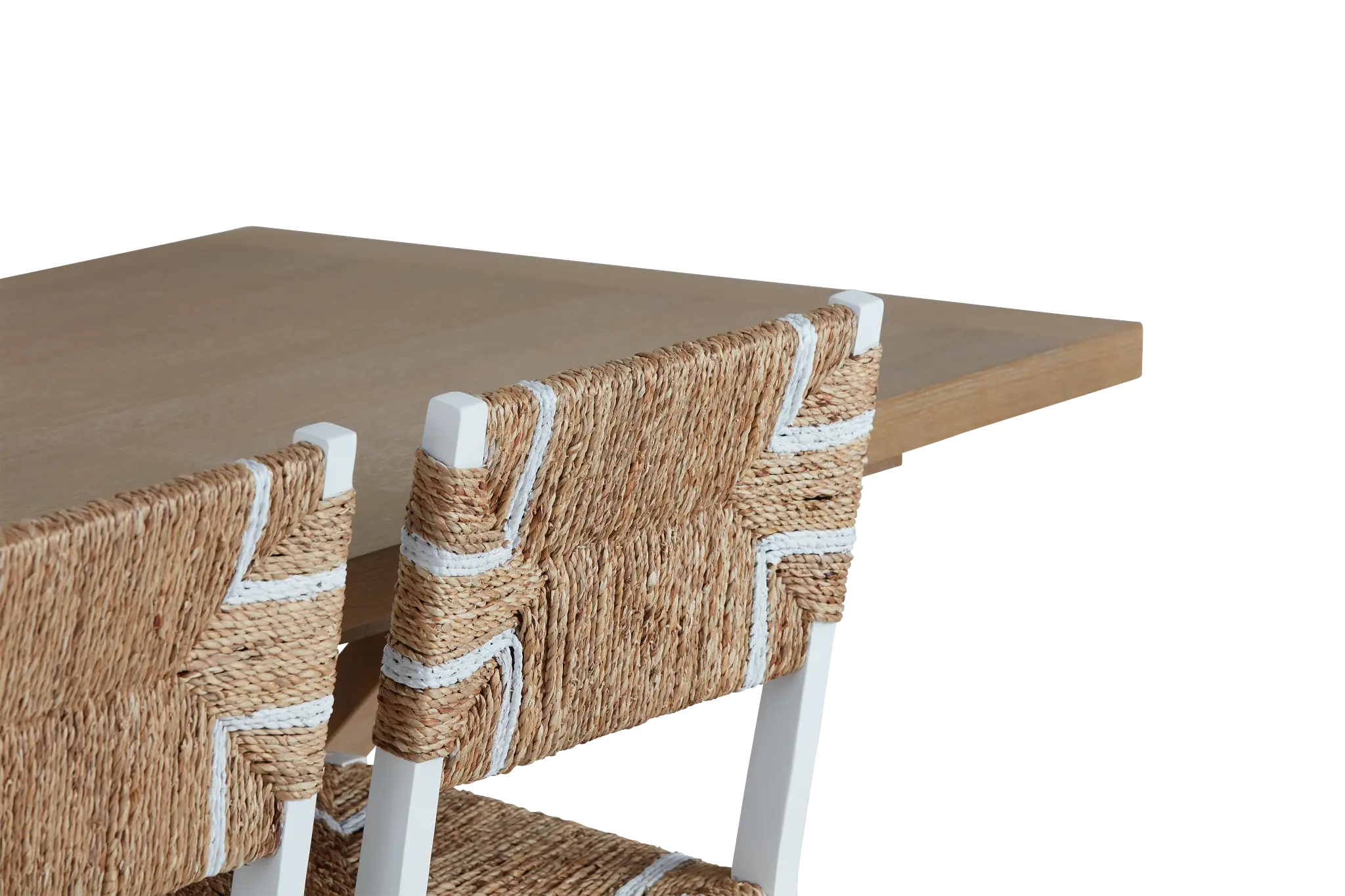 Nantucket Light Tone Trestle Table & 4 Woven Chairs Nantucket Light Tone Trestle Table & 4 Woven Chairs