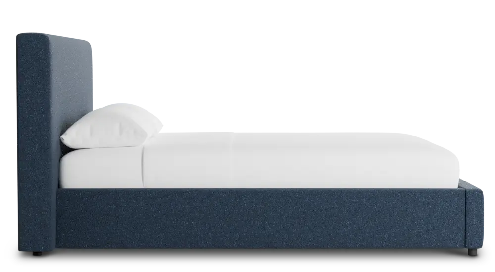 Grayton Elite Dark Blue 44" Upholstered Shelter Bed Grayton Elite Dark Blue 44" Upholstered Shelter Bed