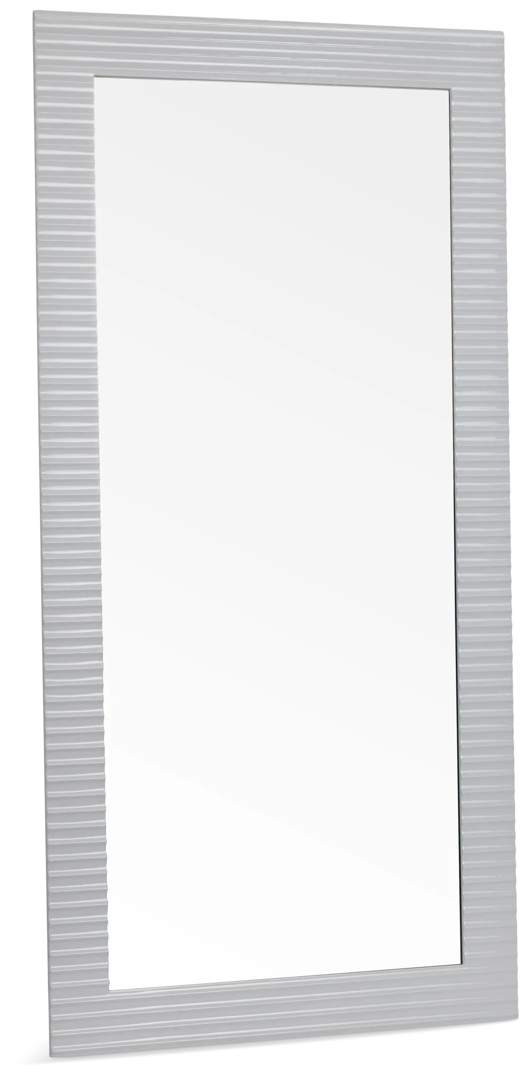 Surge White Floor Mirror