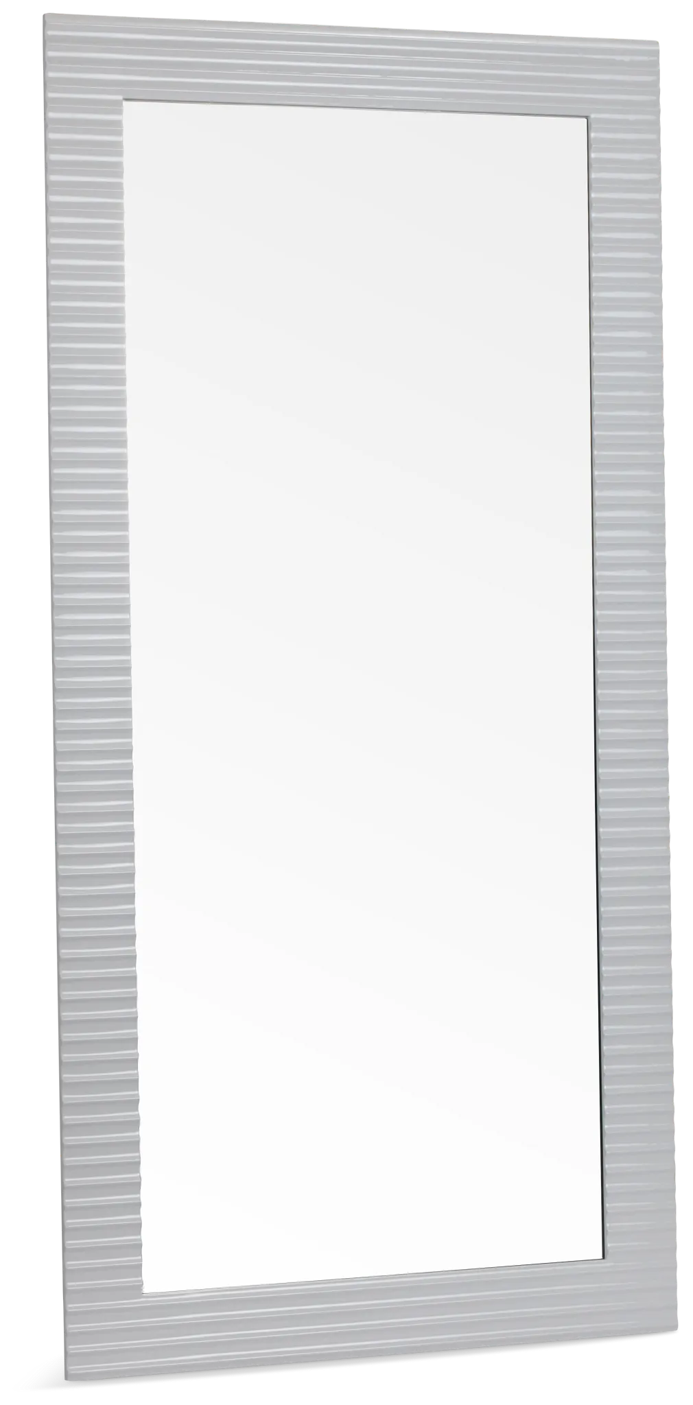 Surge White Floor Mirror