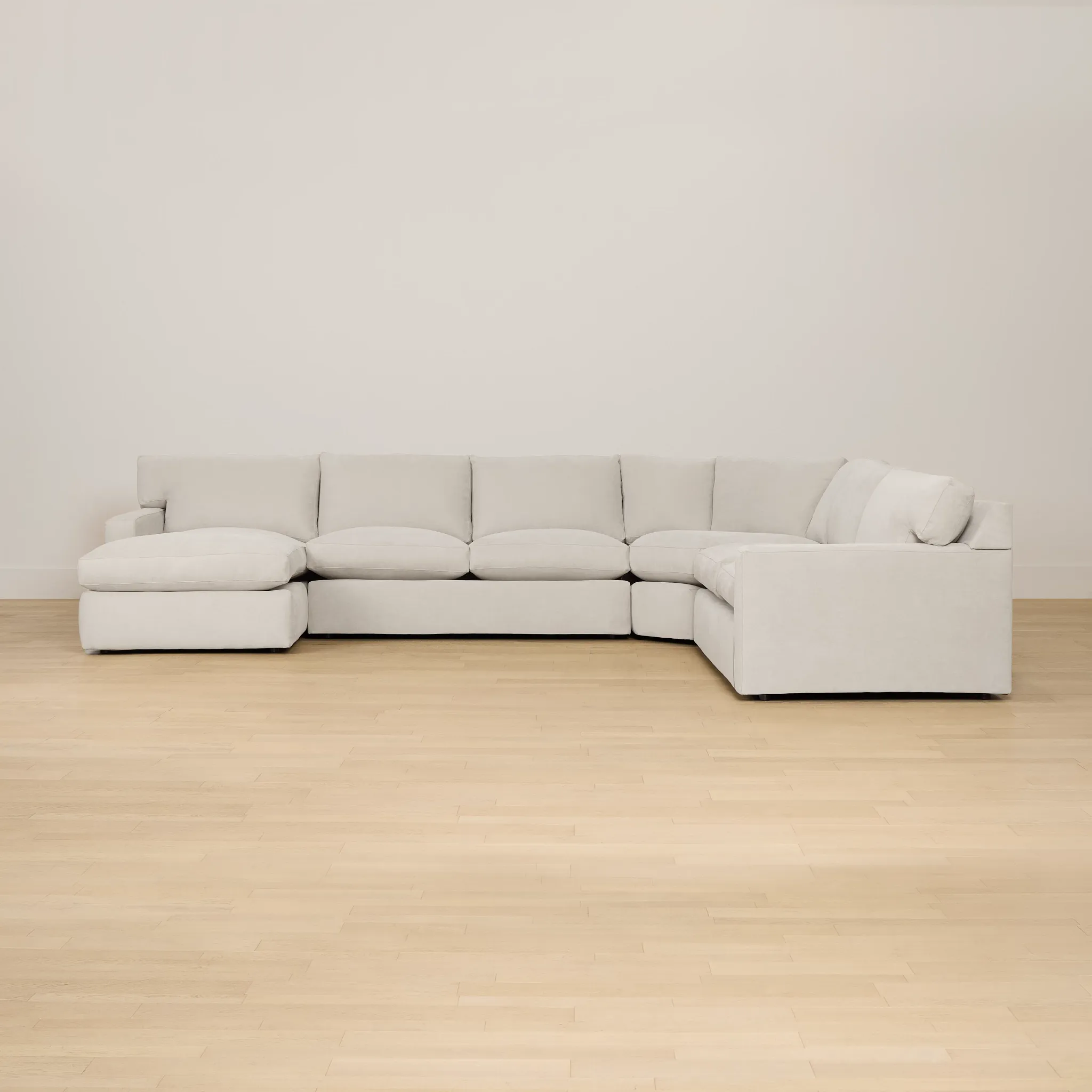 Hudson Gray Fabric Medium Left Chaise Wedge Sectional