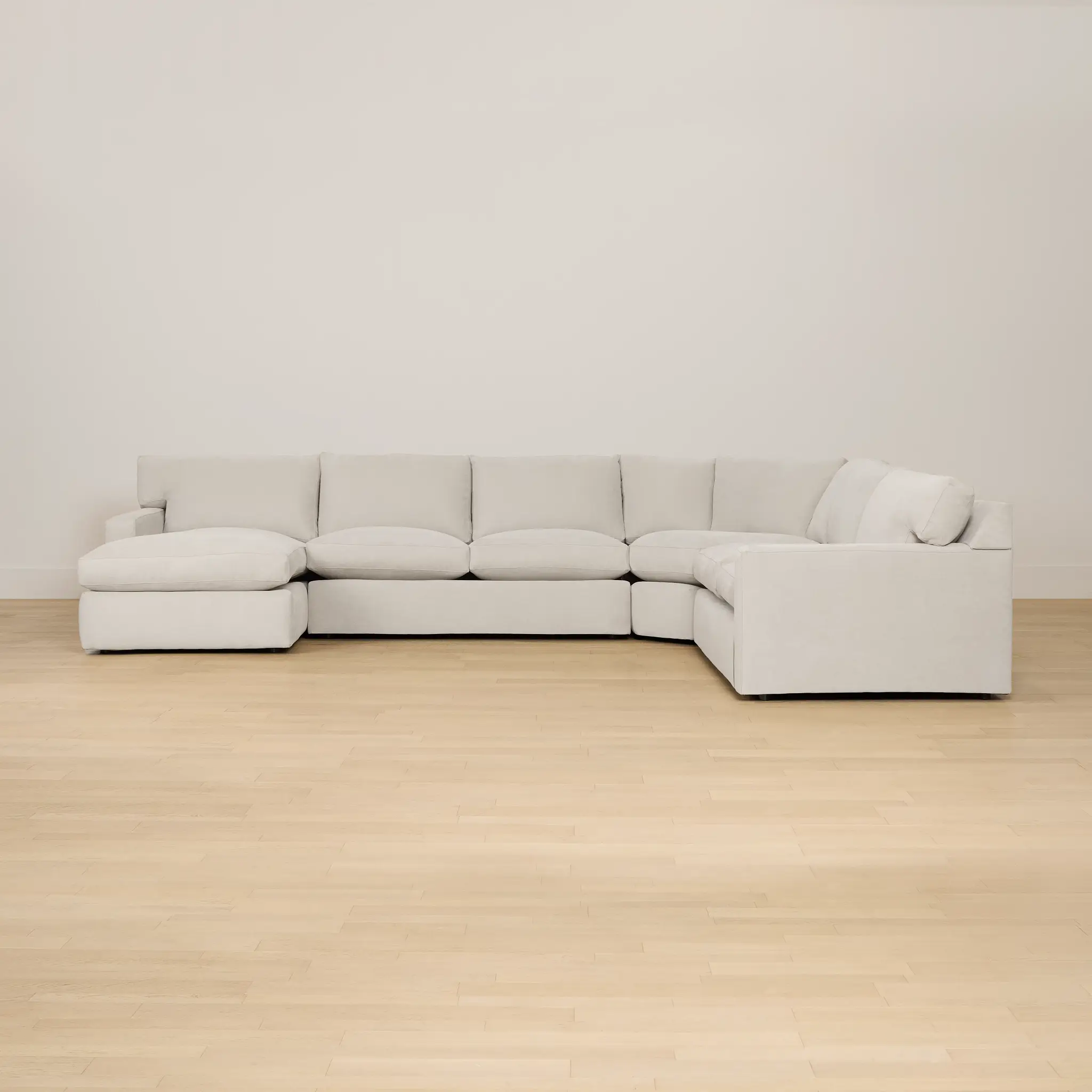 Hudson Gray Fabric Medium Left Chaise Wedge Sectional Hudson Gray Fabric Medium Left Chaise Wedge Sectional