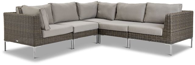 Tulum Gray Woven Two-arm Sectional (0)