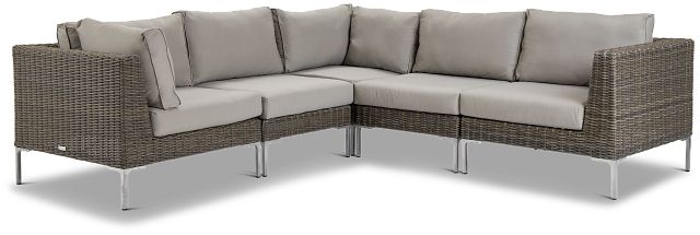 Tulum Gray Woven Two-arm Sectional