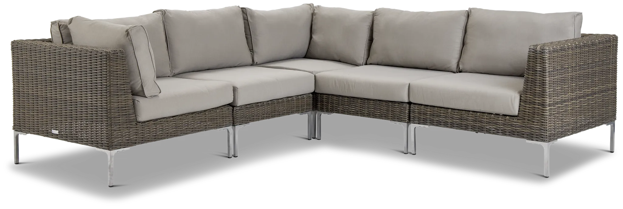 Tulum Gray Woven Two-arm Sectional