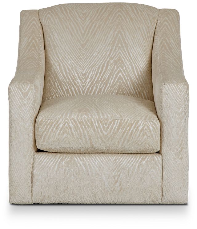Aria Light Beige Fabric Swivel Chair