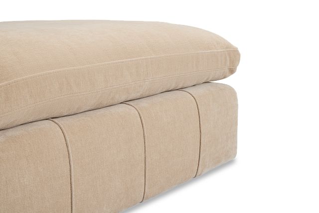 Cruz Light Beige Fabric Ottoman